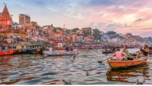 Traditional boat ride on the Ganges in Varanasi